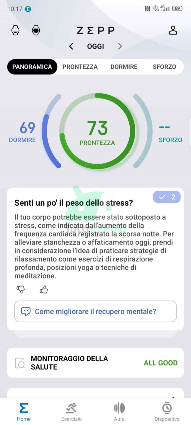 nuova app Zepp di Amazfit