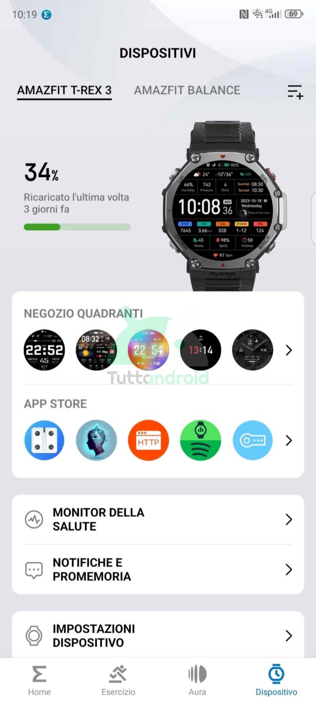 nuova app Zepp di Amazfit