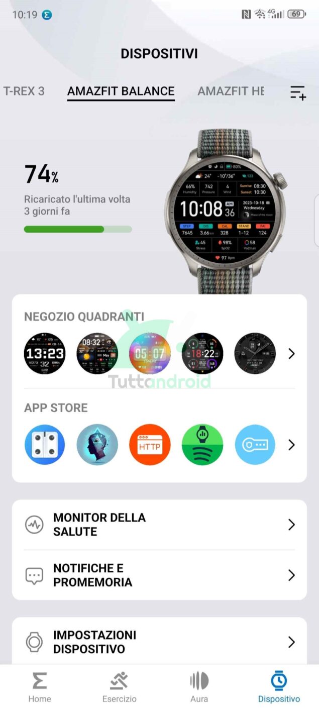 nuova app Zepp di Amazfit