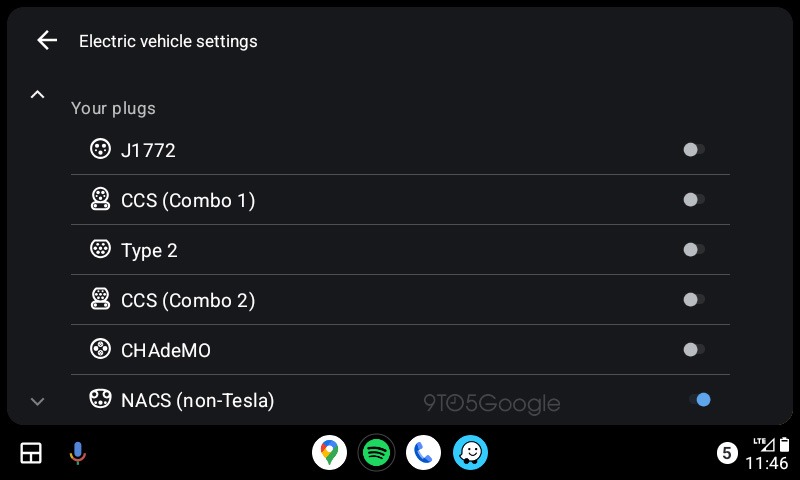 Android Auto supporto NACS