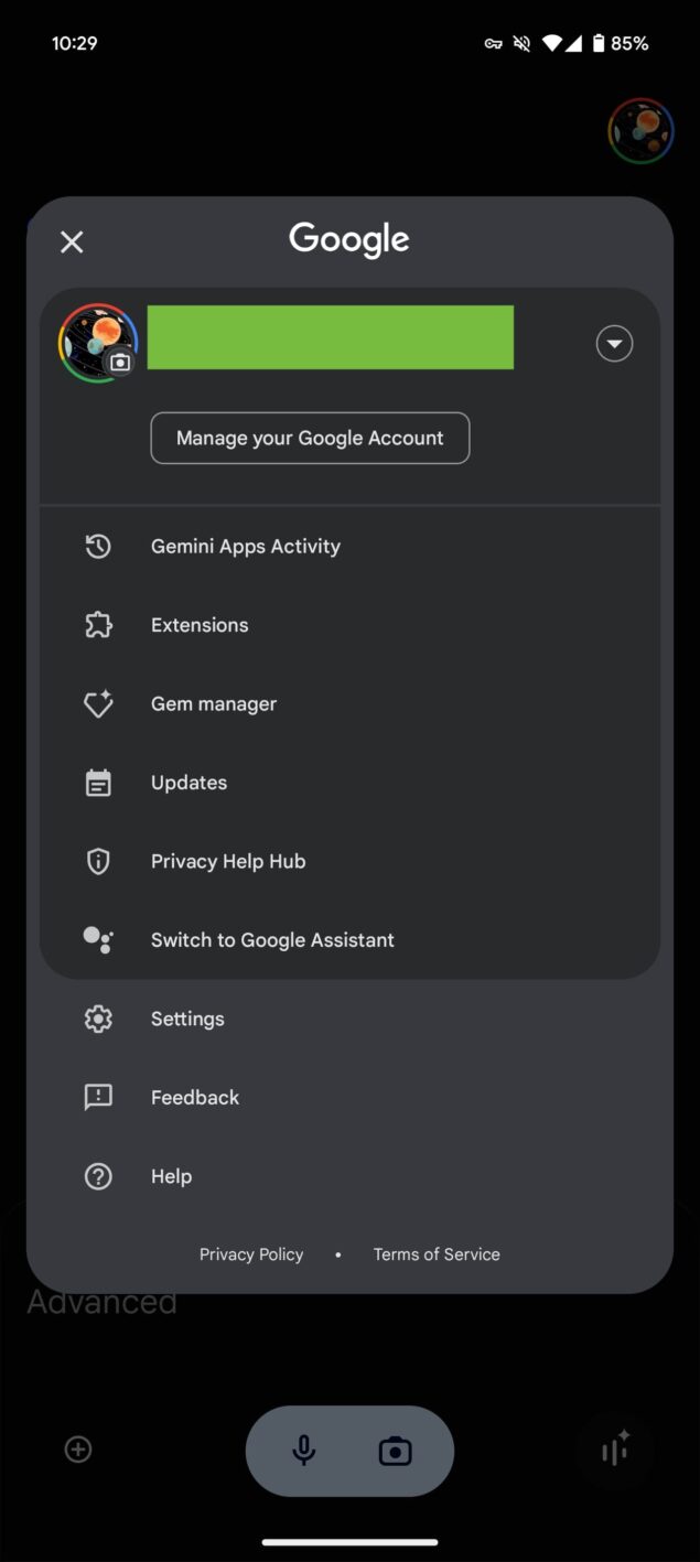 Google Gemini Gemme app mobile