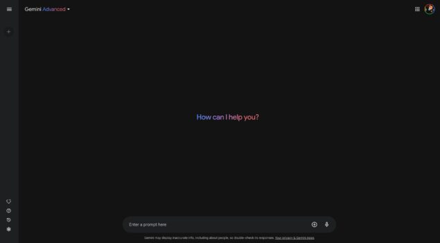 Google Gemini homepage redesign