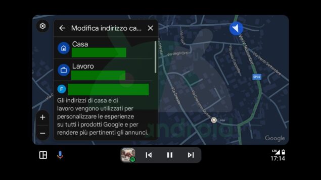 Google Maps Android Auto indirizzi
