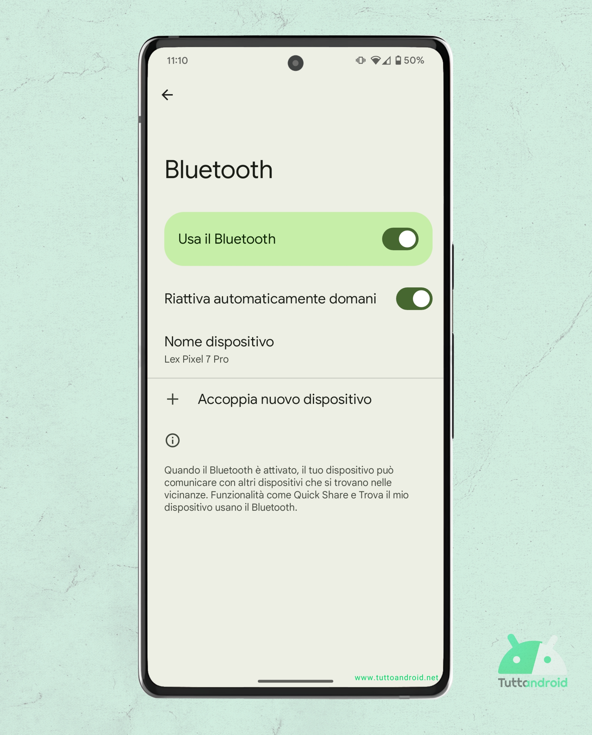 Android 15 - Riattivazione automatica Bluetooth