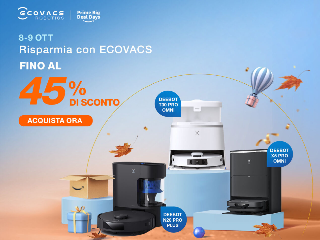 È il momento giusto per un nuovo robot aspirapolvere, con ECOVACS e le Offerte Prime di Amazon