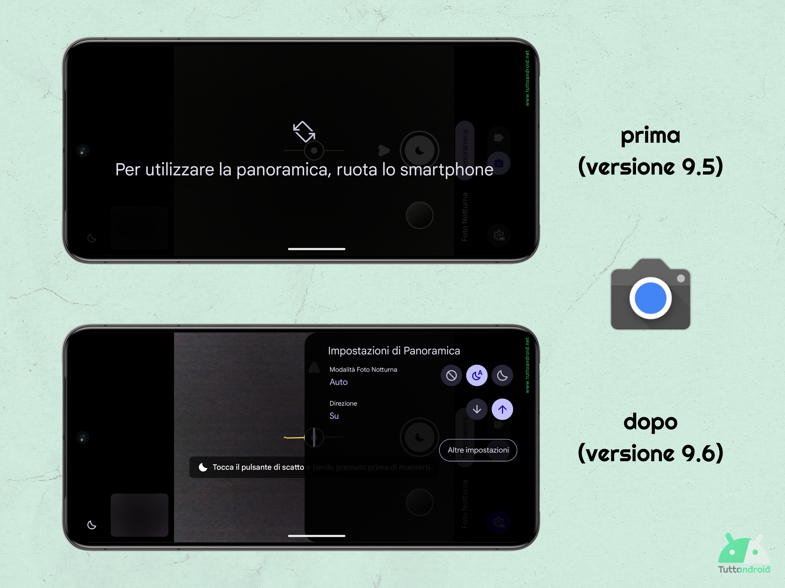 Fotocamera Pixel - Foto panoramiche in verticale su Google Pixel 9