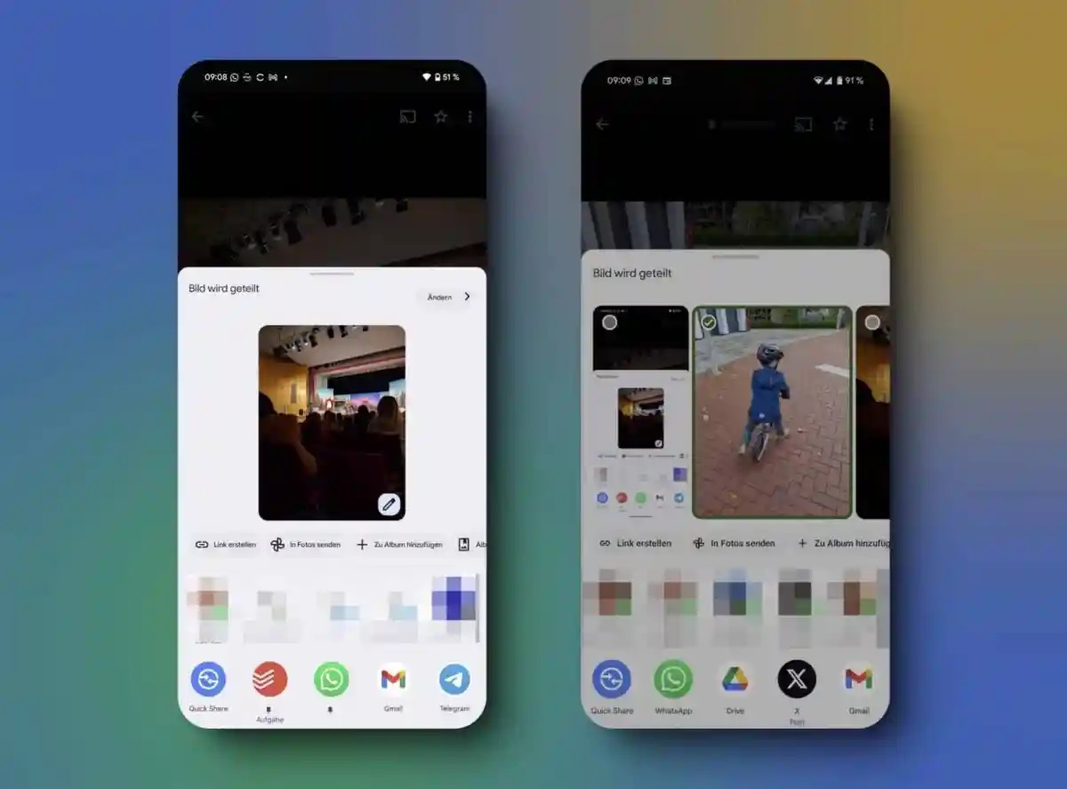 Google Foto menu condivisione