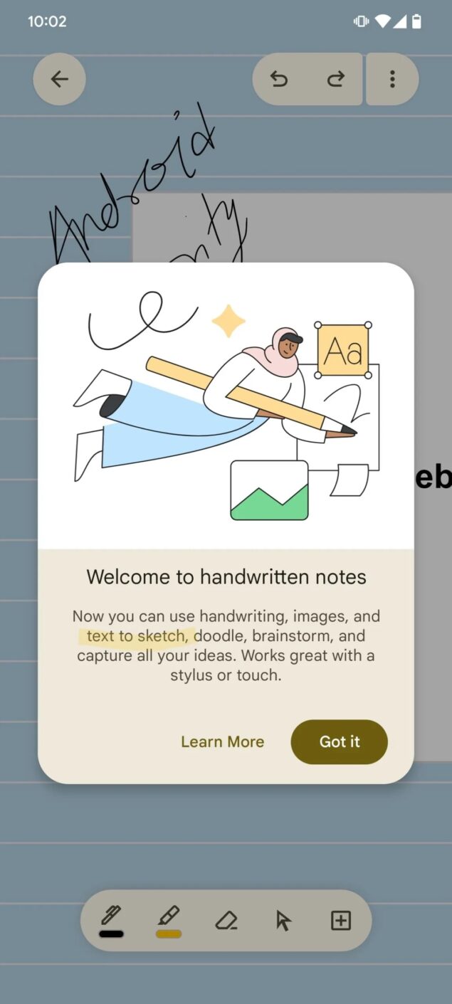 Google Keep modalità scrittura a mano-2