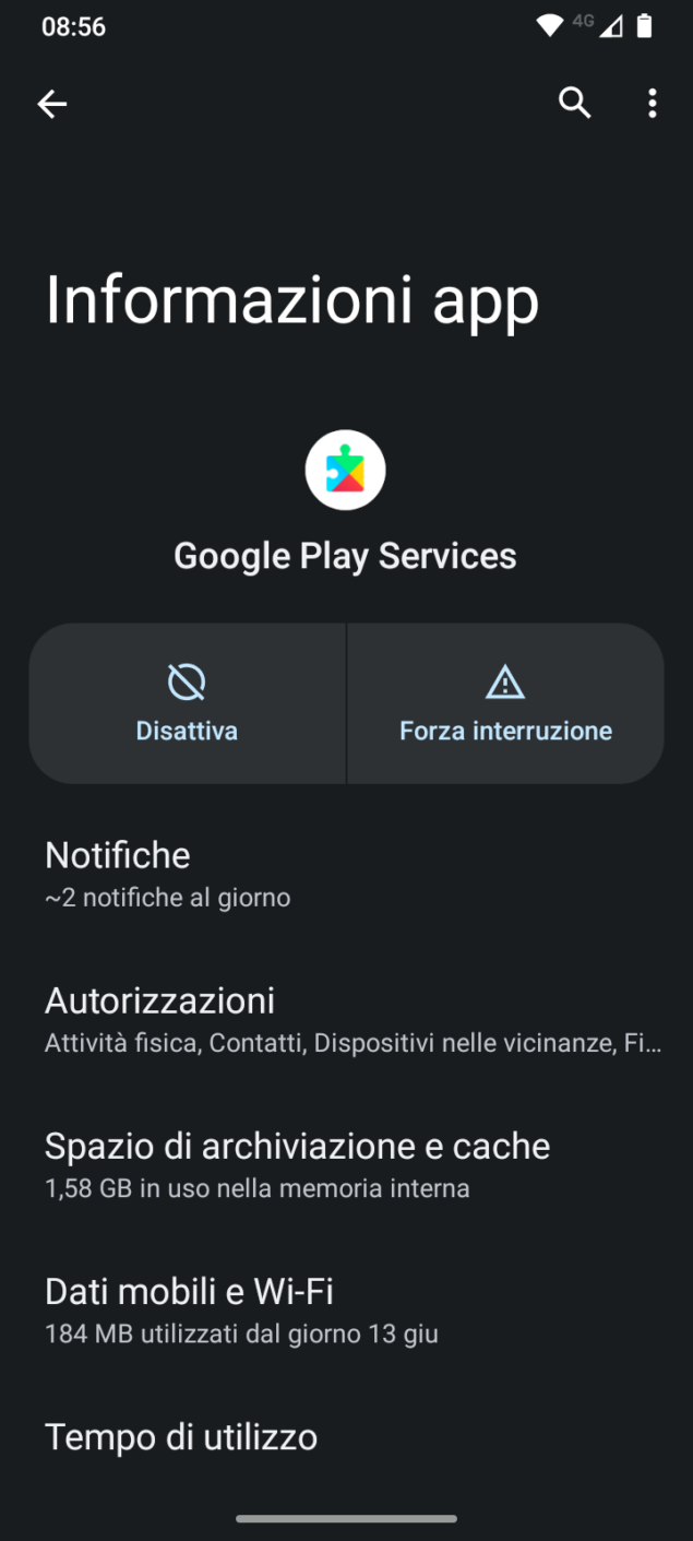Google Play Services utilizzo dati-1