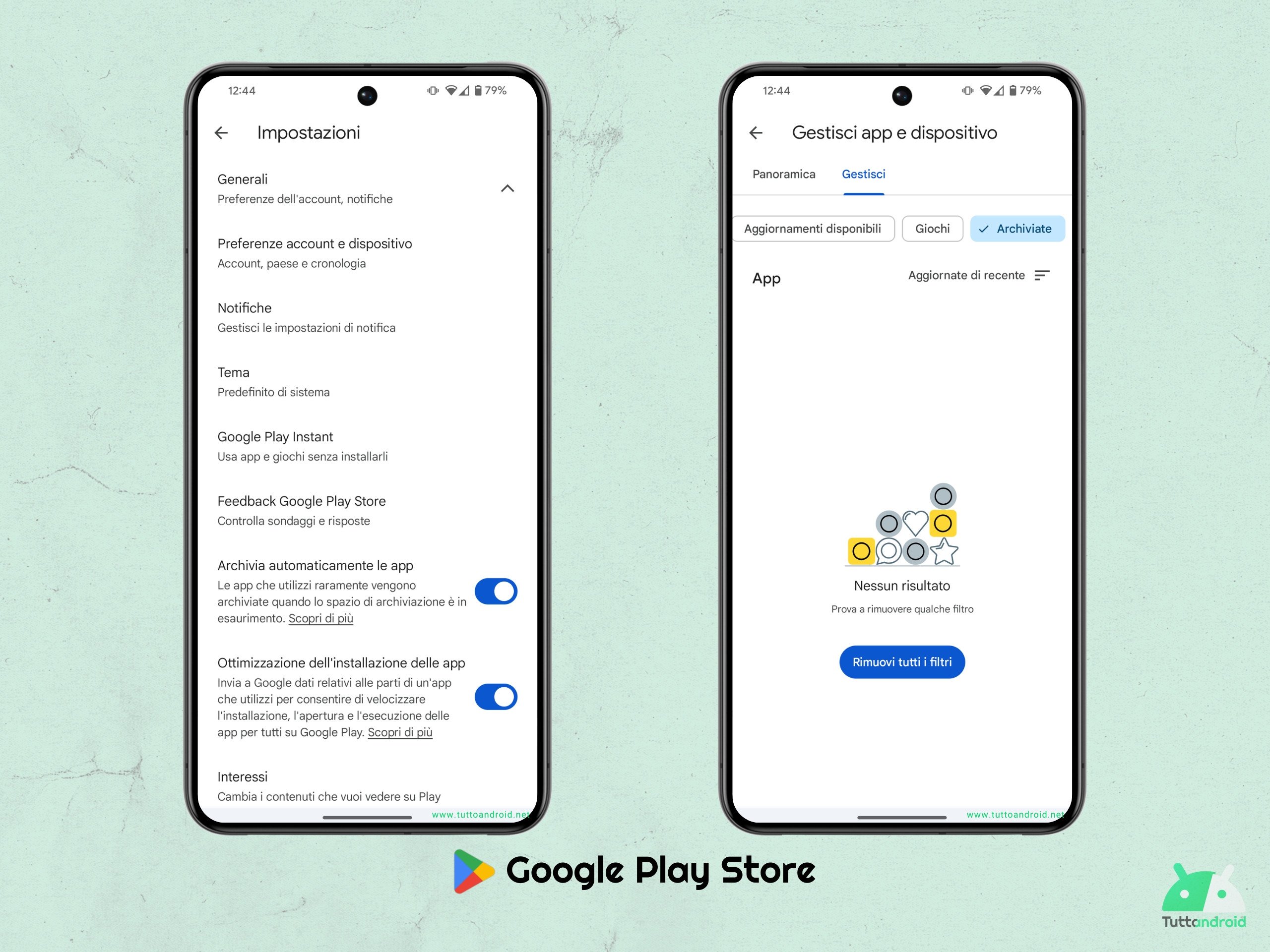 Google Play Store - Archiviazione automatica delle app