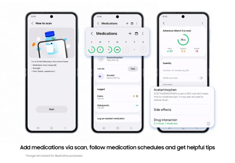 Samsung Health controllo farmaci