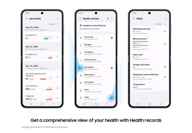 Samsung Health gestione della cartella clinica