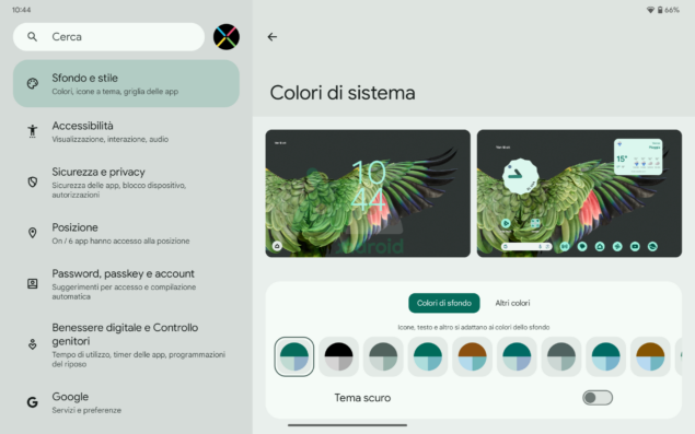 bug Sfondo e stile Android 15