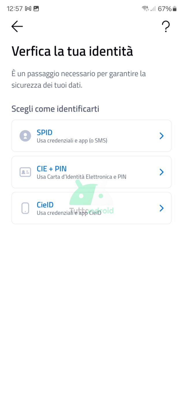 documenti digitali su app IO per Android