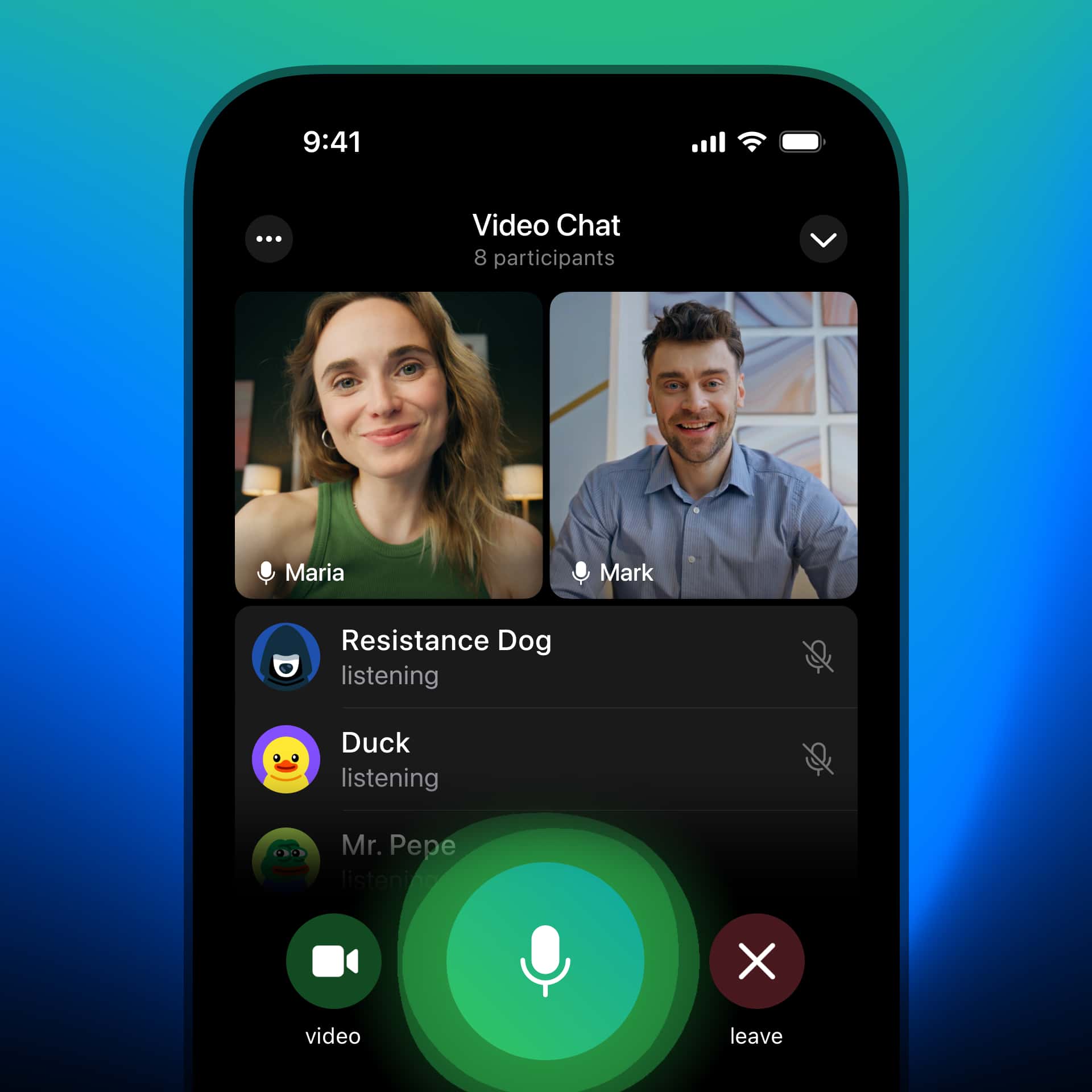 Telegram - aggiornamento ottobre 2024 - Videochat per iOS