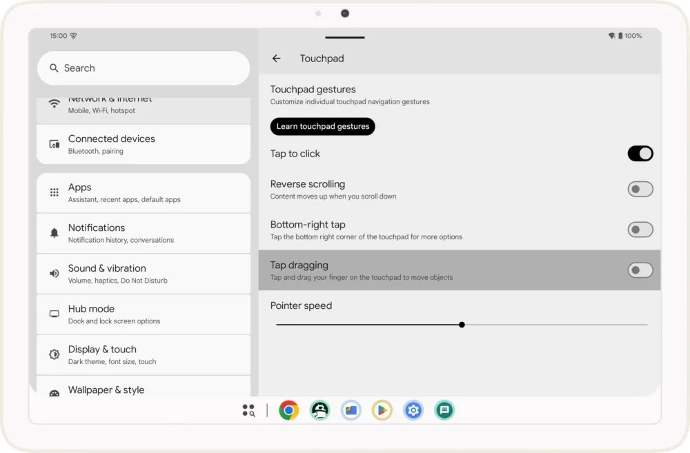 Tutorial gesture touchpad Android 15-1