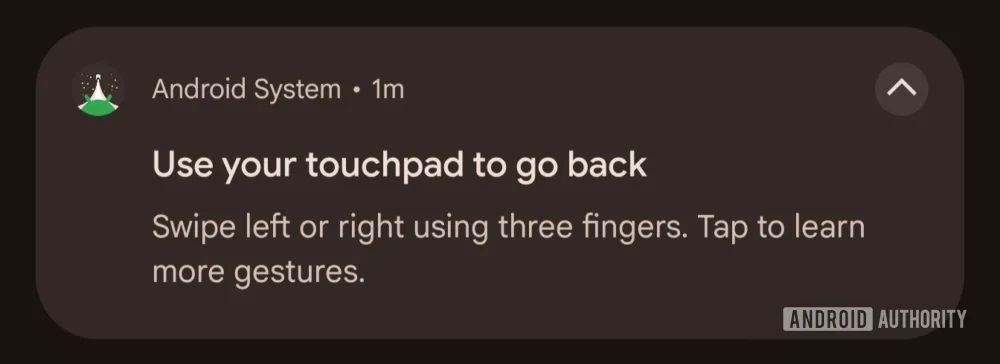 Tutorial gesture touchpad Android 15-6