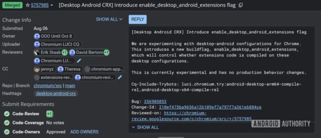 Versione Google Chrome Android estensioni browser-1