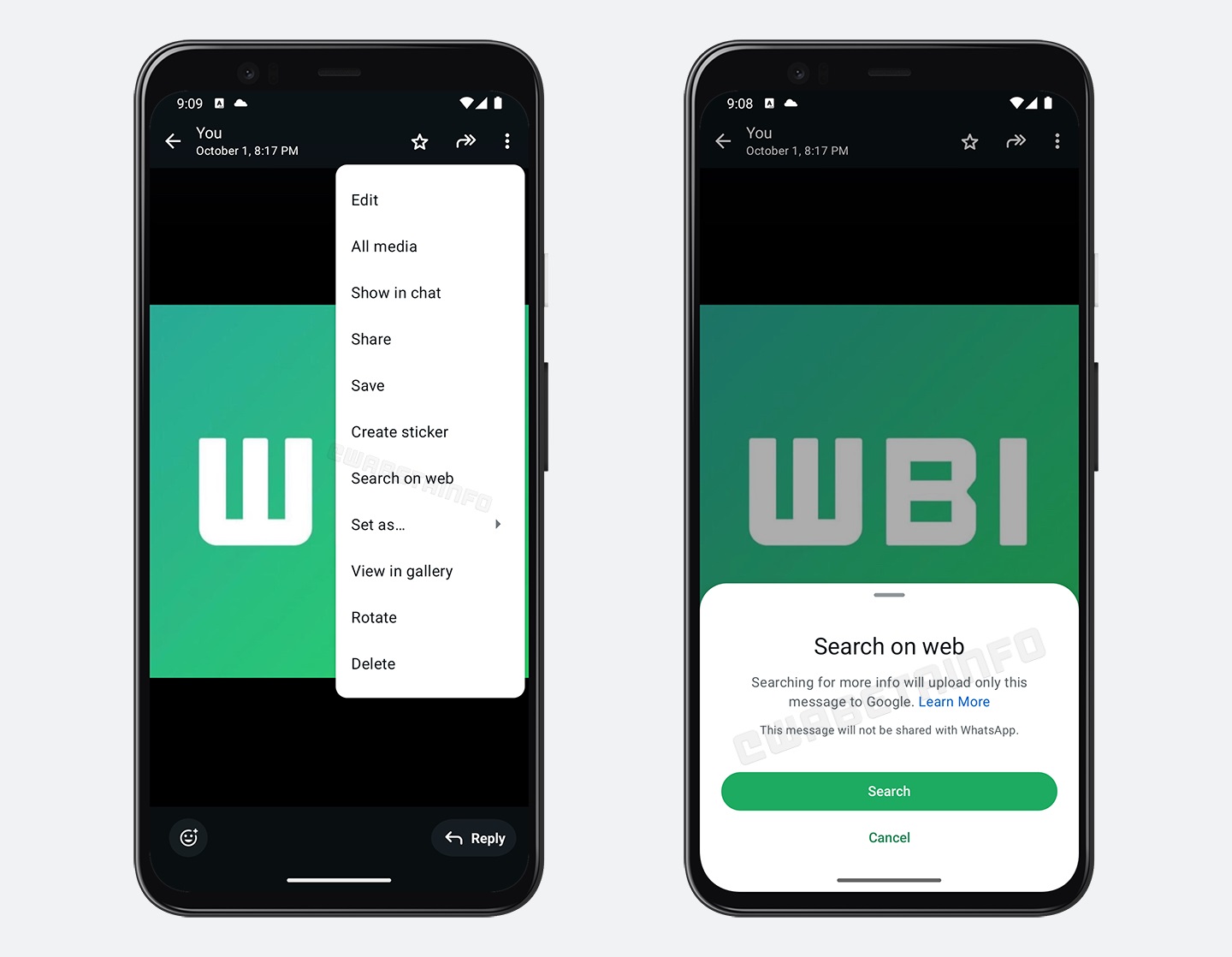 WhatsApp beta android ricerca info immagini