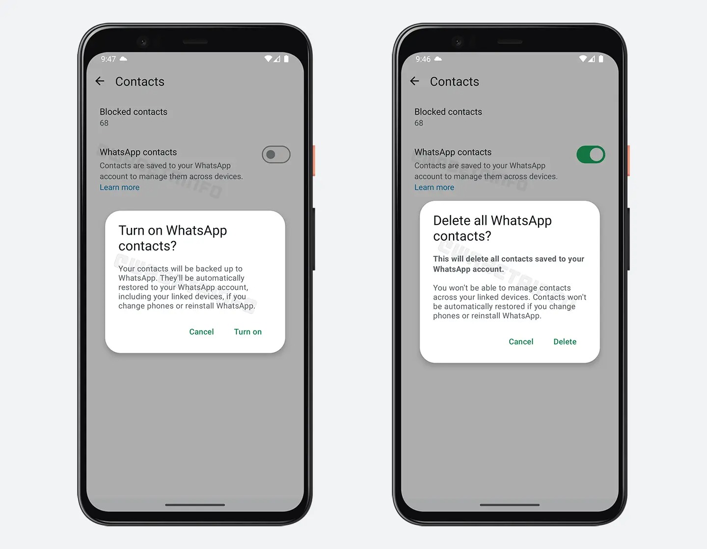 WhatsApp Beta impostazioni privacy contatti