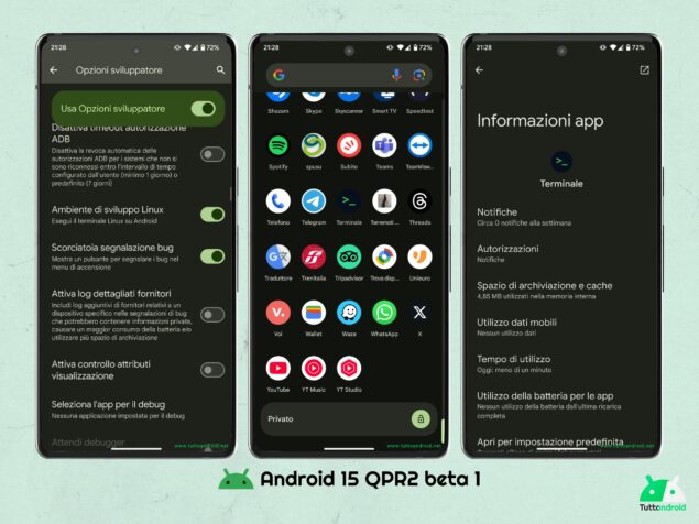 Android 15 QPR2 B1 - App Terminal Linux