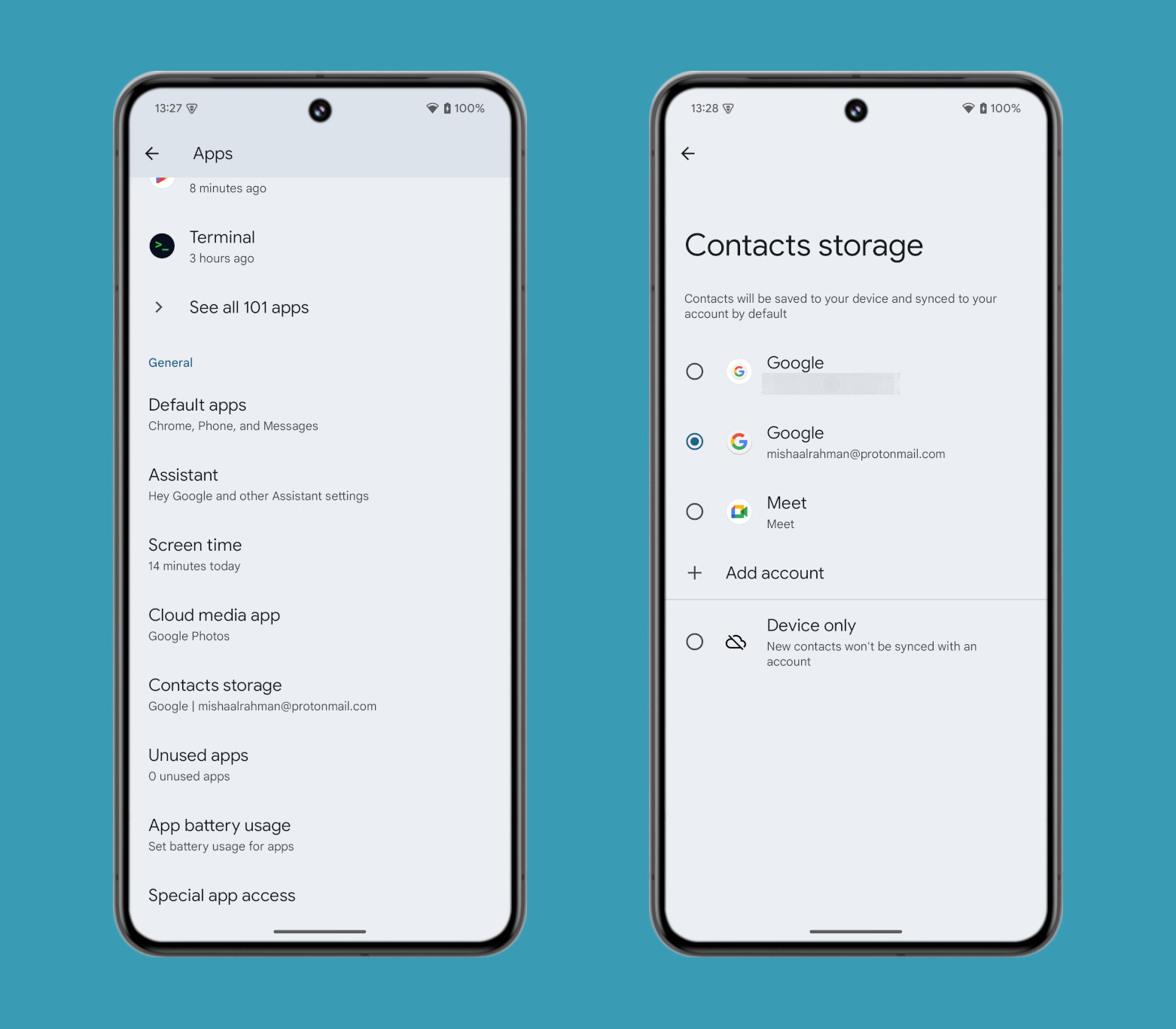 Android 15 QPR2 B1 - Archivio dei contatti