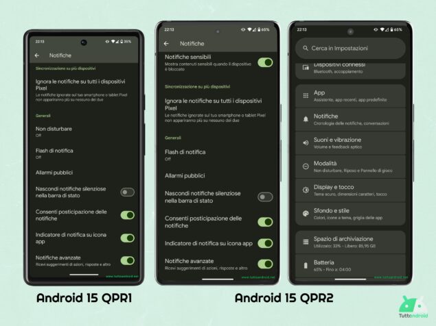 Android 15 QPR2 B1 - Modalità