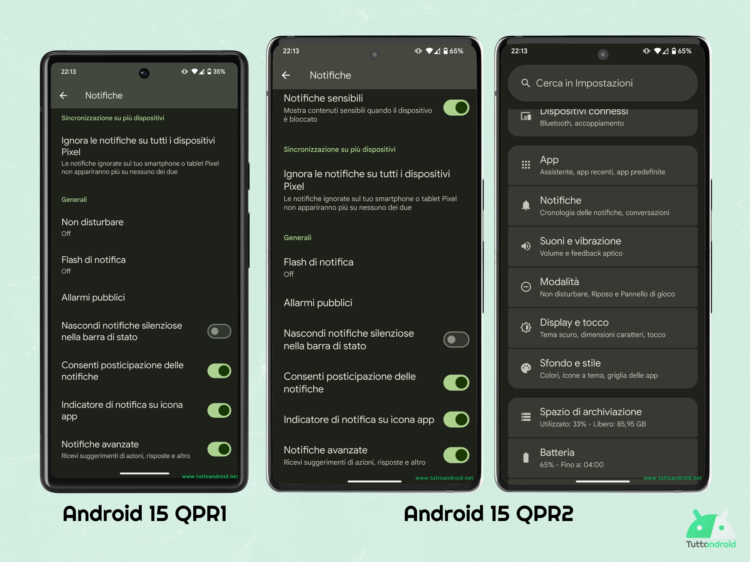 Android 15 QPR2 B1 - Modalità