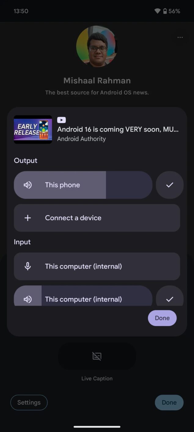 scelta microfono esterno Android 16