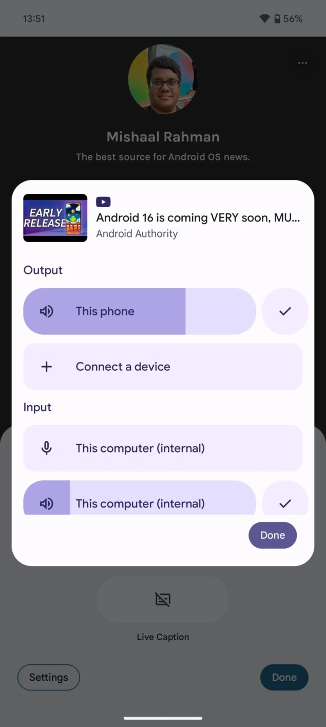 scelta microfono esterno Android 16
