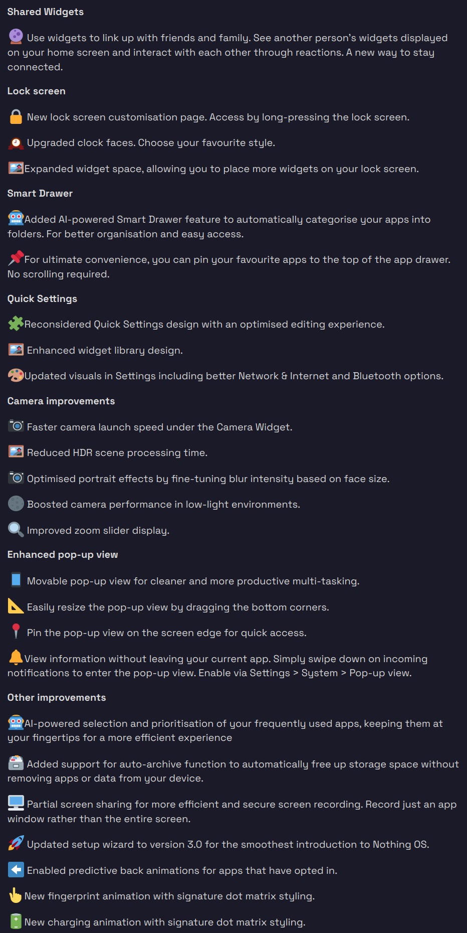 Changelog Nothing OS 3.0