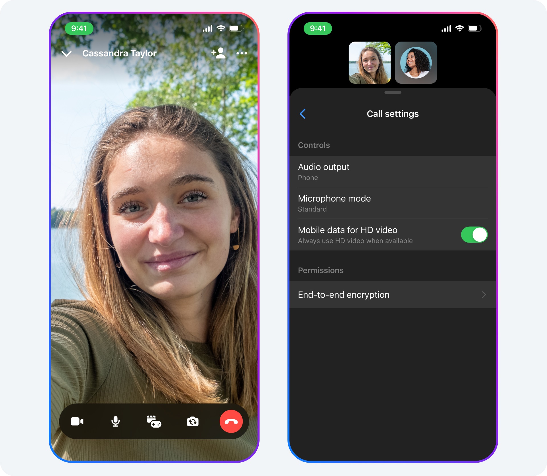 Facebook Messenger chiamate HD