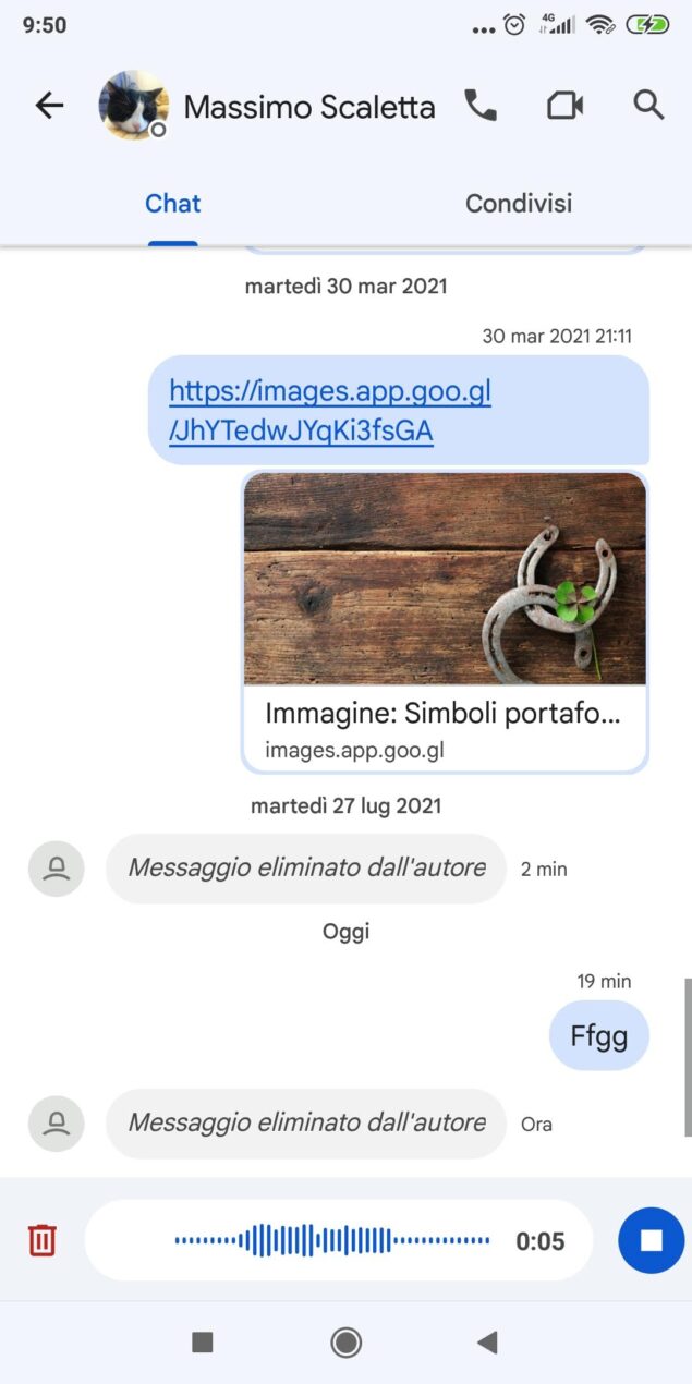 Google Chat messaggi vocali