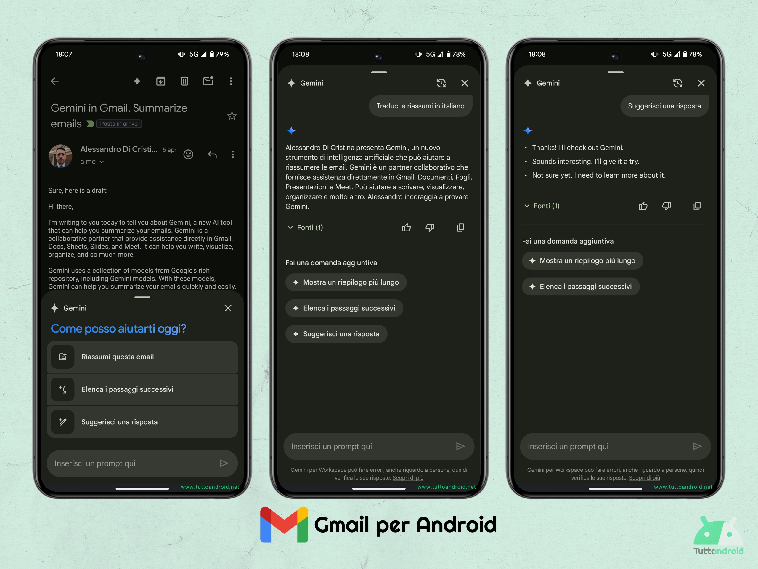 Google Gemini in Gmail - Segnalazione in Italia