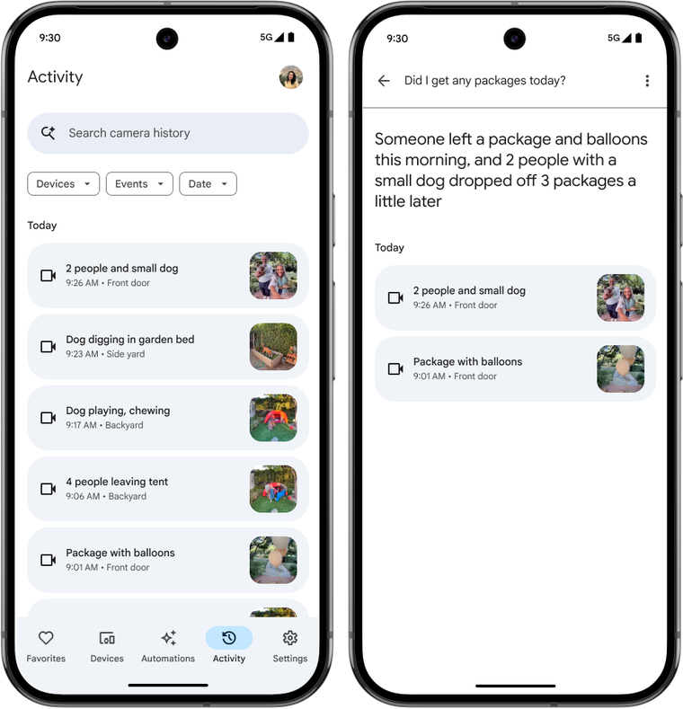 Google Home App IA