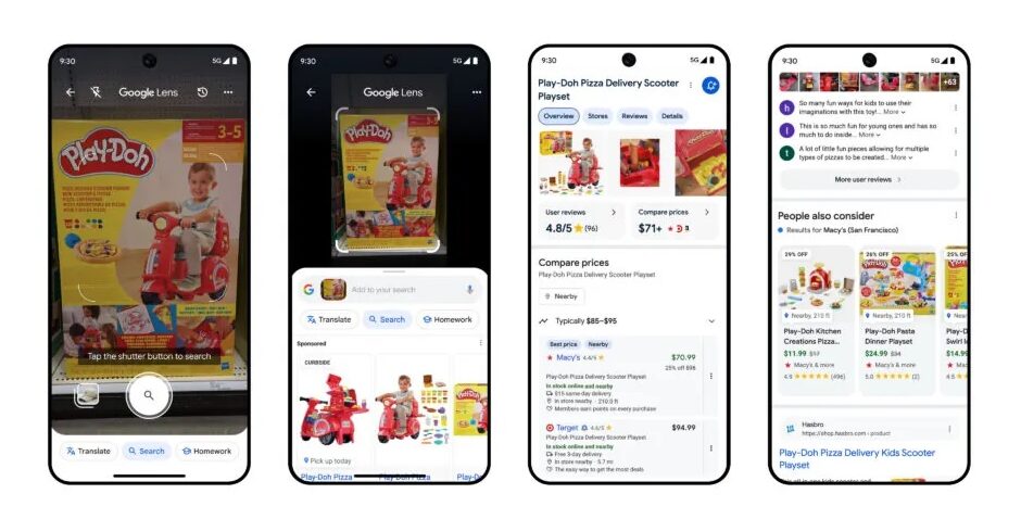 Google Lens shopping negozio
