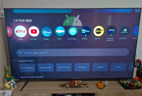 Google TV anello aggiornamento app in corso
