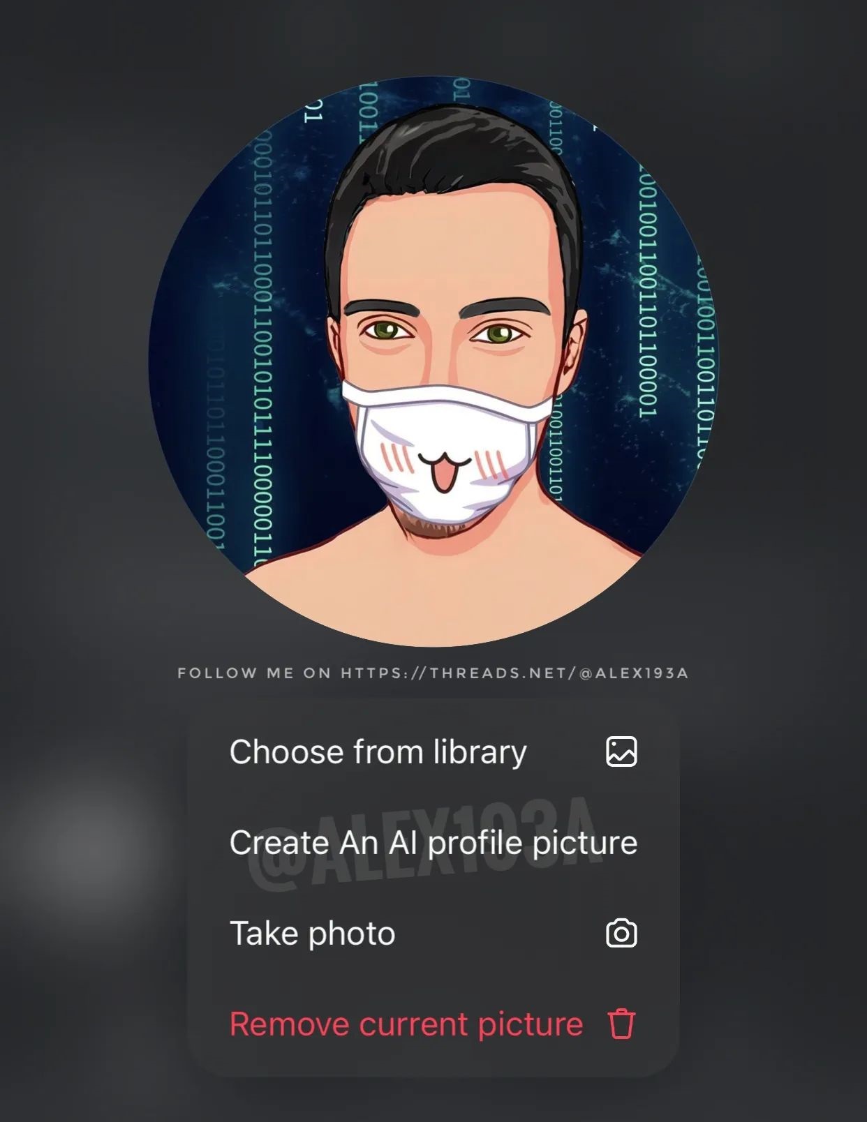 Instagram test immagine profilo AI