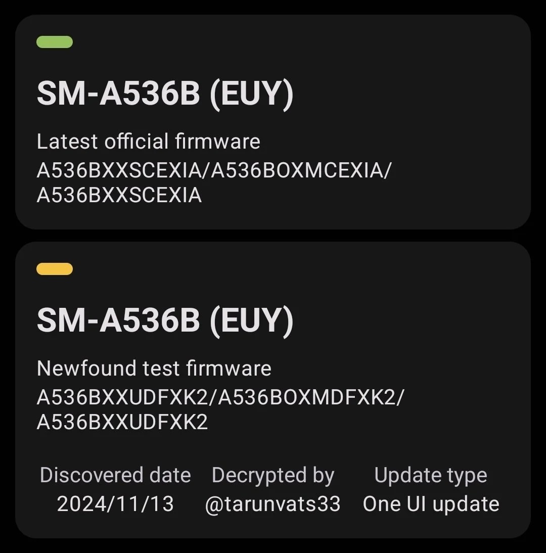 Samsung Galaxy A53 One UI 7 Android 15 test firmware