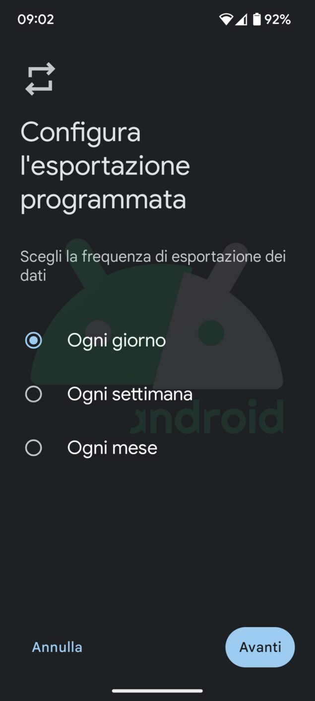 Health Connect Backup e ripristino