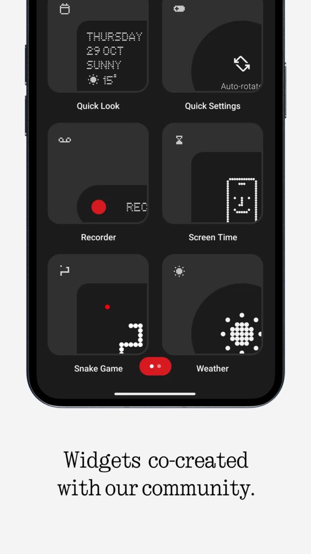 Snake Game Widget di Nothing