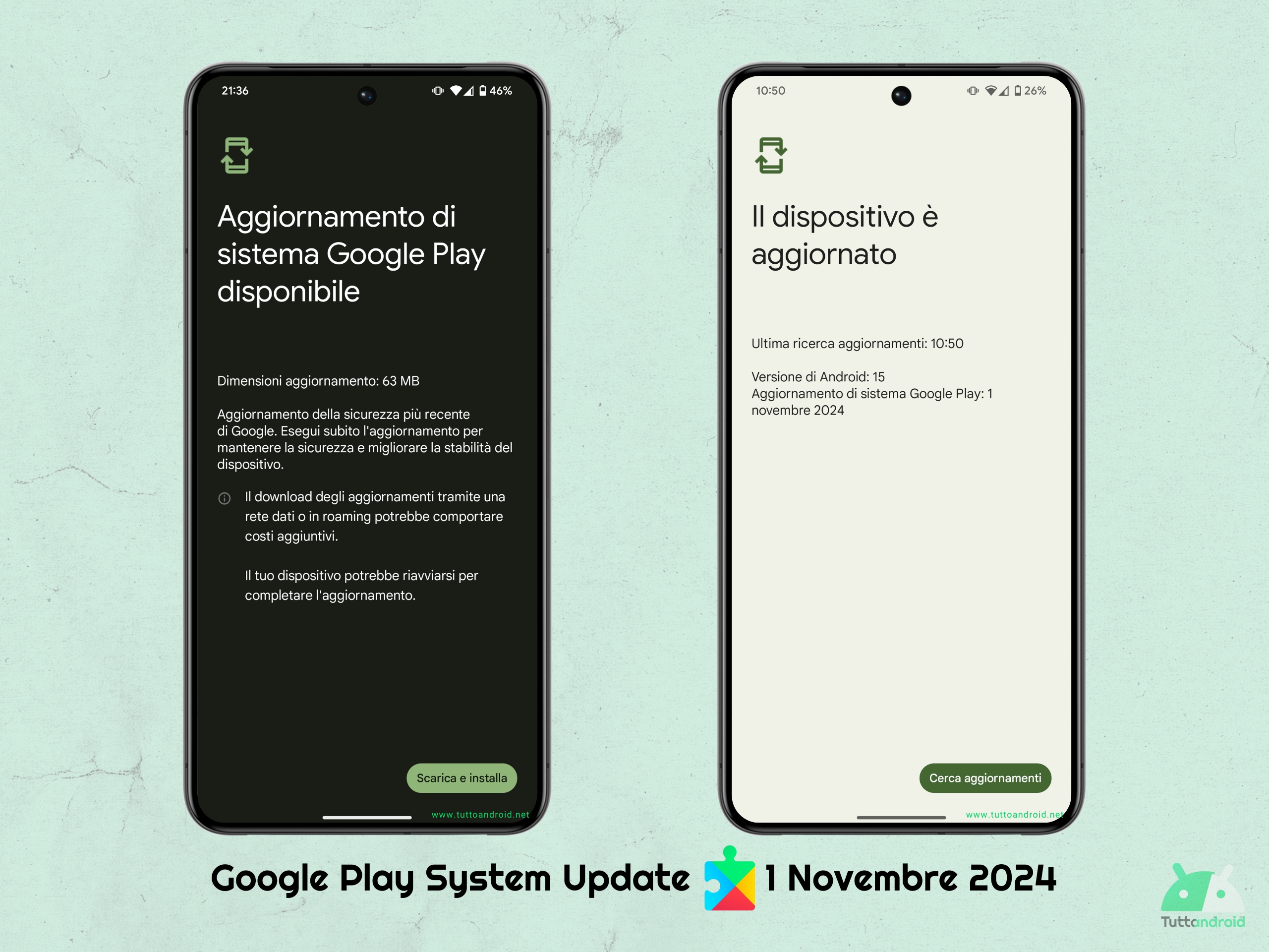 Android 15 QPR1 - Aggiornamento di sistema Google Play - 1 Novembre 2024