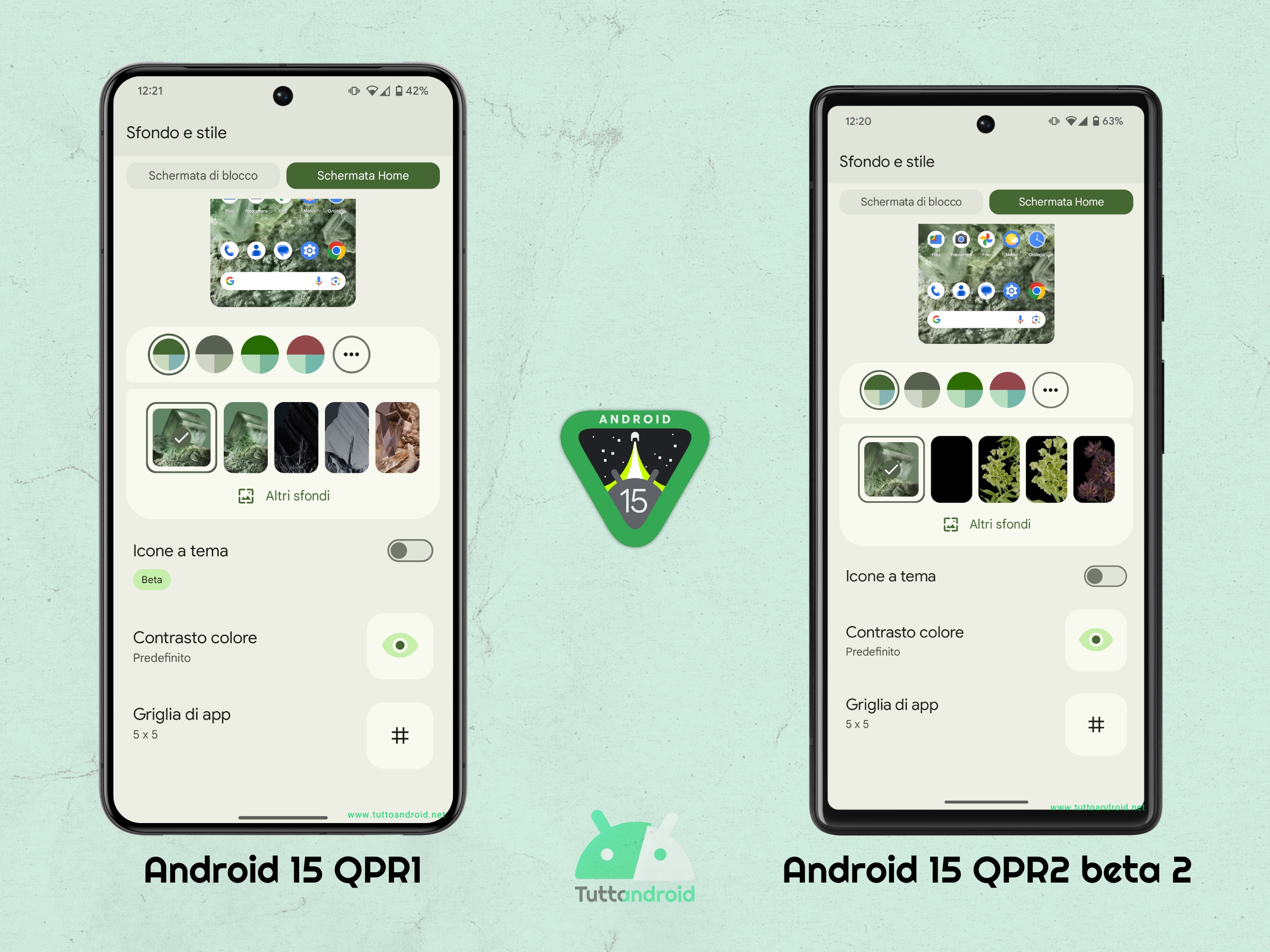 Android 15 QPR2 beta 2 - Icone a tema
