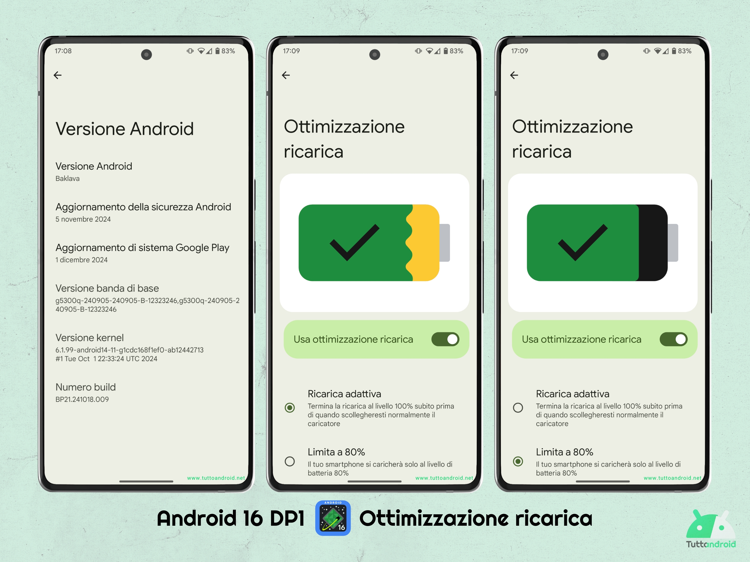 Android 16 DP1 - Ottimizzazione ricarica