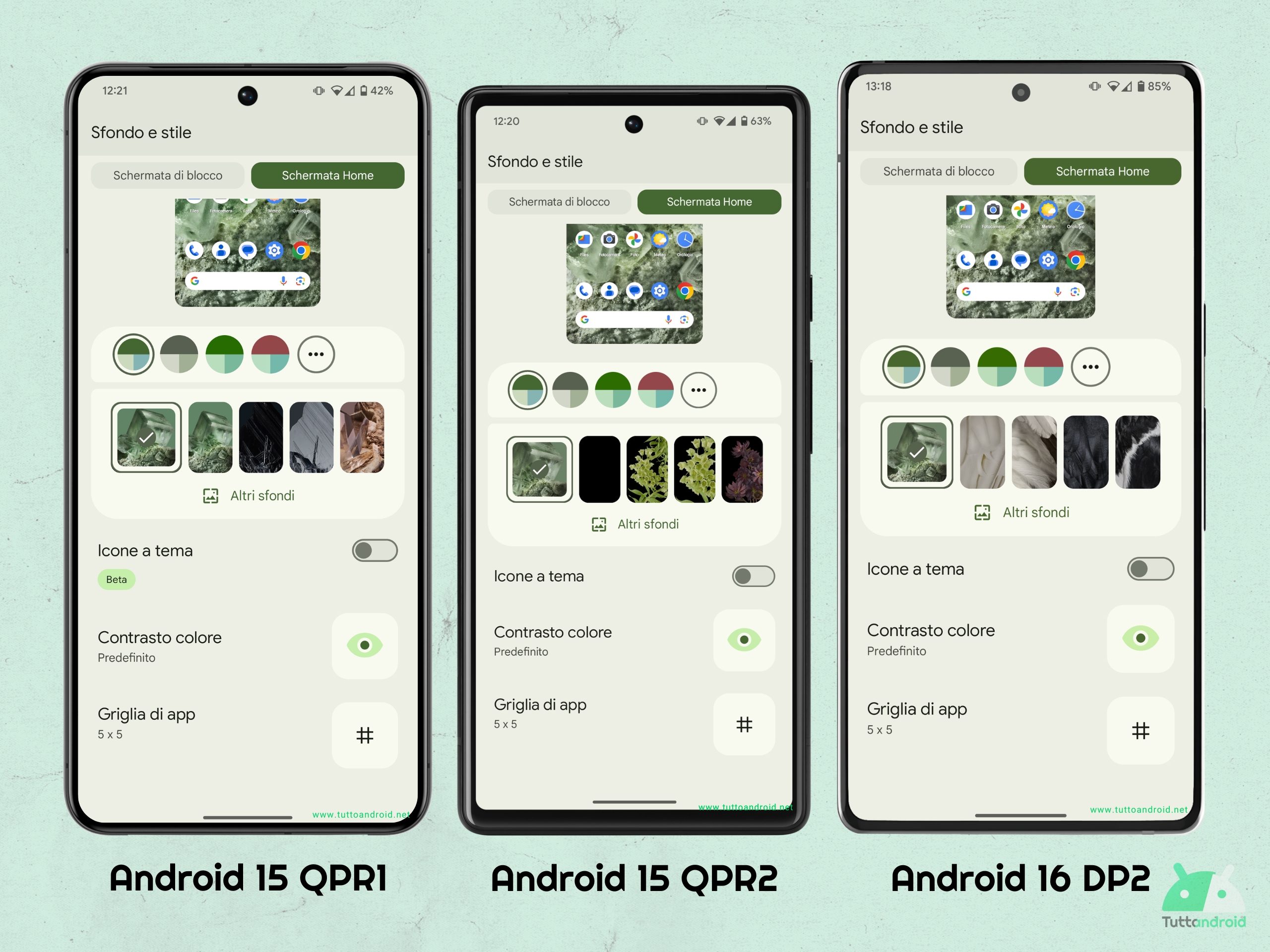 Android 16 DP2 - Icone a tema