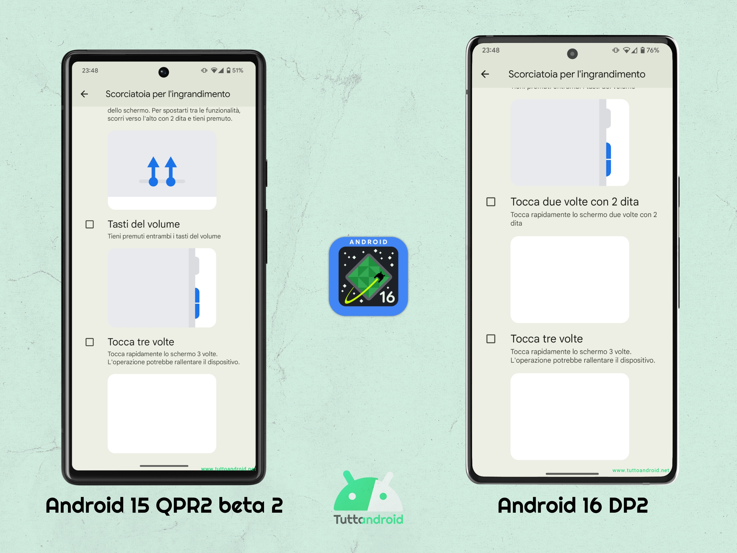 Android 16 DP2 - Nuova scorciatoia per l'ingrandimento