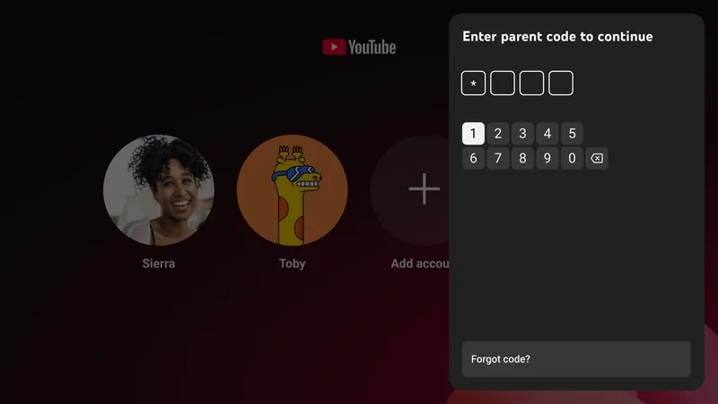 Controllo genitori YouTube TV