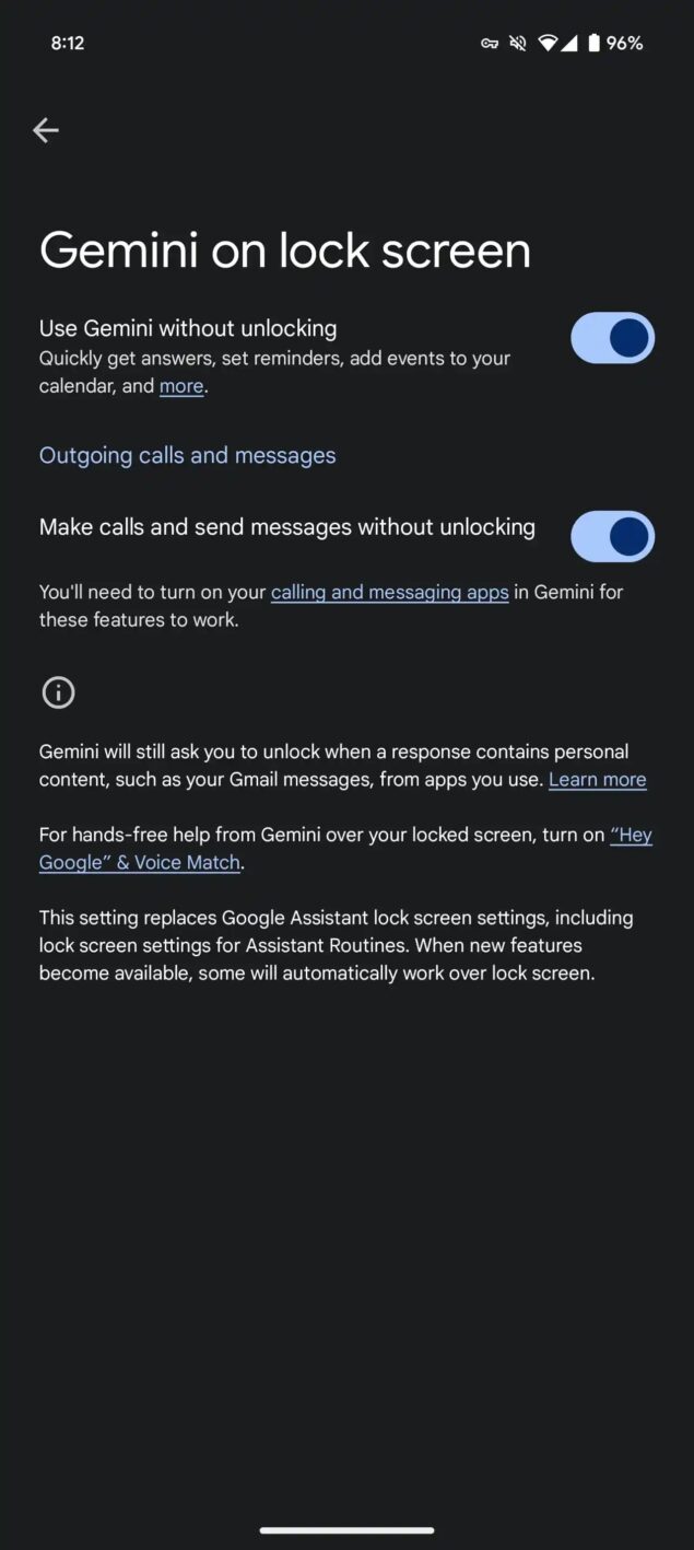 Gemini effettua chiamate e invia messaggi senza sbloccare-1