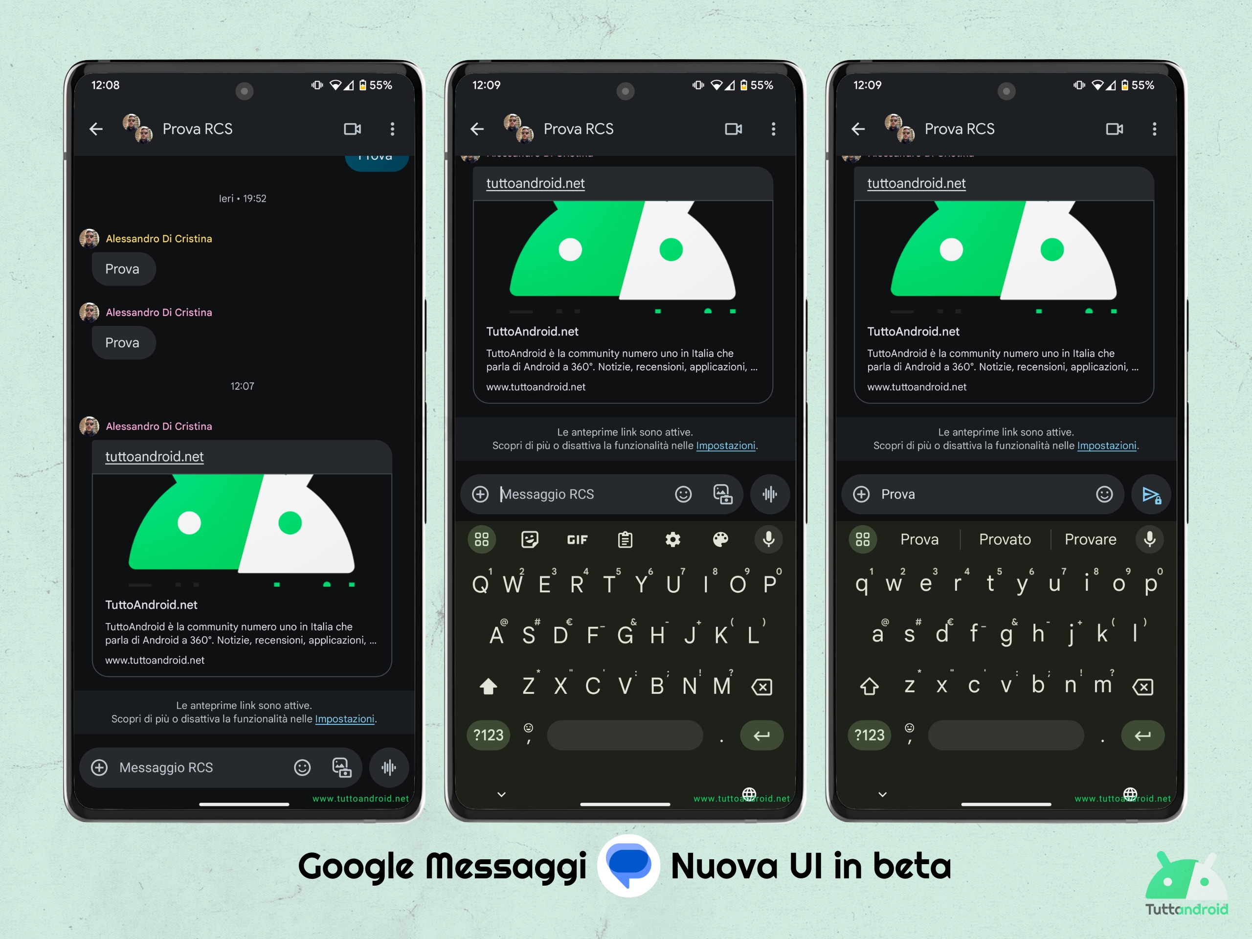 Google Messaggi 20241202 beta - nuova UI chat