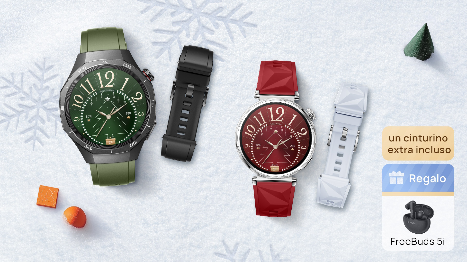 Huawei Watch GT 5 e GT 5 Pro Christmas Edition offrono i bundle giusti per le Feste